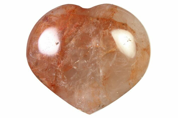 Polished Hematite (Harlequin) Quartz Heart - Madagascar #318663